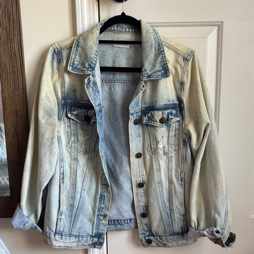 Sabo Skirt Denim Jacket with Faded Blue Wash- Small